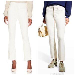 Mother The Tripper Ankle Fray Jeans Antique White Size 29